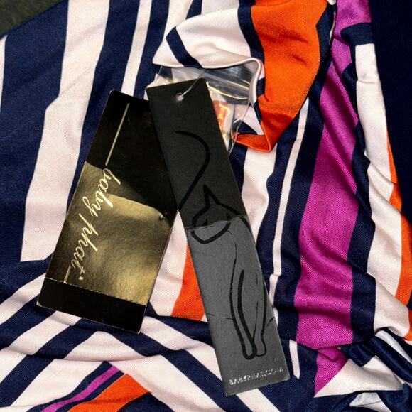 VTG Y2K Baby Phat Dress Women's Large Multicolor Retro Mod Geometric Cutout Back - Picture 5 of 11